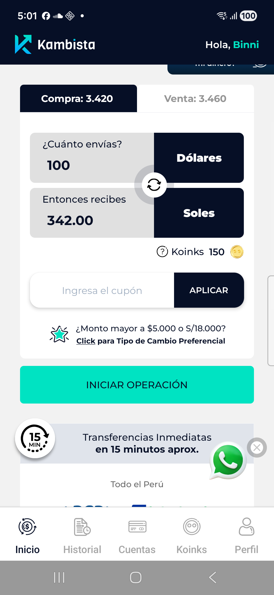 Kambista calculator