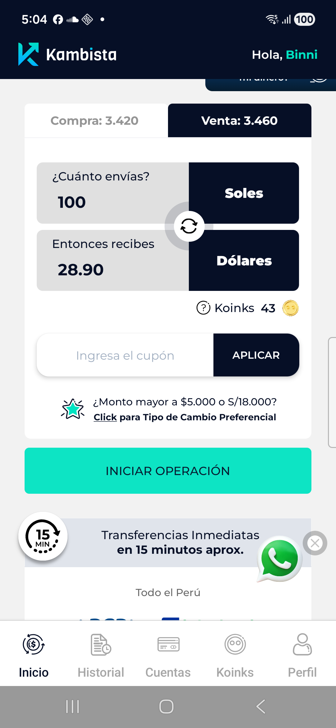 Venta tab