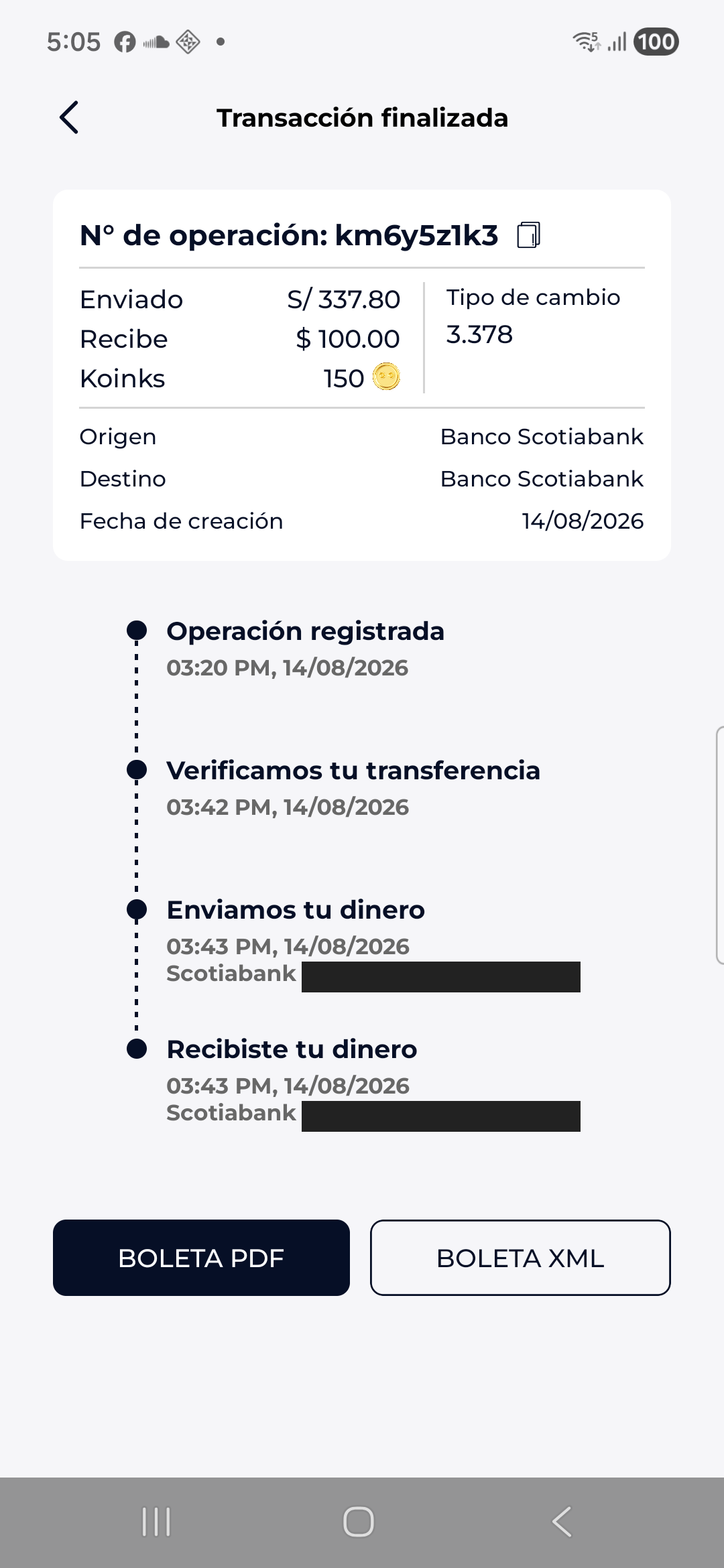 Kambista status timeline